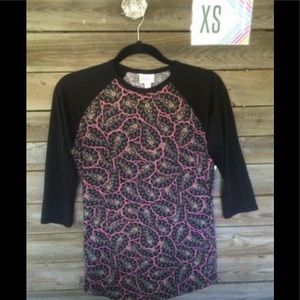 XS LuLaRoe Randy Baseball Tee
